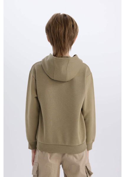 Erkek Çocuk Kapüşonlu Baskılı Sweatshirt D3037A824WN
