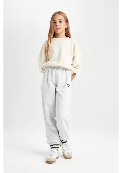 Kız Çocuk Beli Paçası Lastikli Baskılı Jogger Eşofman Altı D3205A824WN