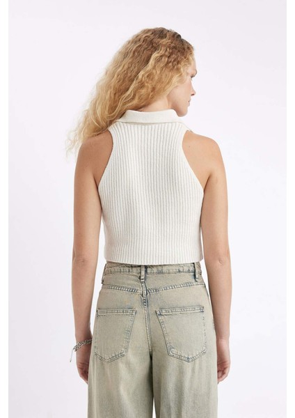 Coool Slim Fit Dar Kesim Düğmeli Triko Yelek D3584AX24HS