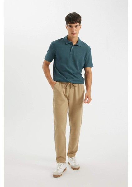 Jogger Pantolon Basic Düz Beli Bağcıklı Cepli Düz Paça C6022AX24AU