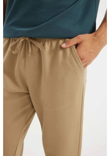Jogger Pantolon Basic Düz Beli Bağcıklı Cepli Düz Paça C6022AX24AU