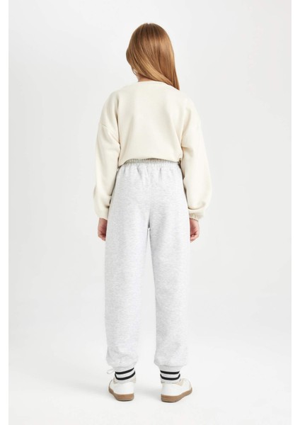 Kız Çocuk Beli Paçası Lastikli Baskılı Jogger Eşofman Altı D3205A824WN