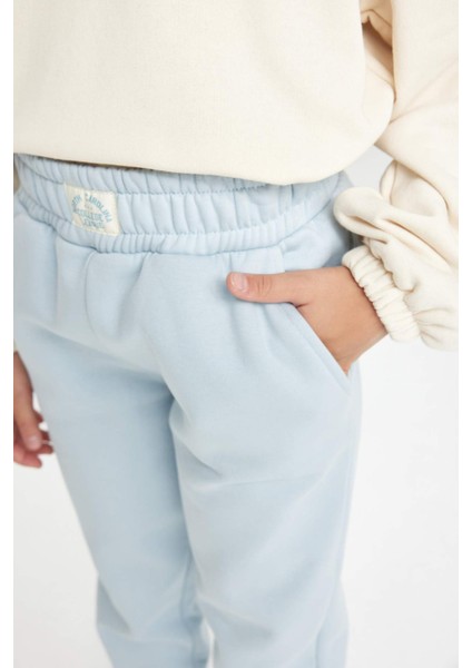 Kız Çocuk Standart Fit Beli Paçası Lastikli Basic Düz Jogger Eşofman Altı D3206A824WN