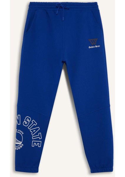Fit Kalın Jogger Eşofman Altı NBA Golden State Warriors Standart Fit Beli Bağcıklı Cepli D3221AX24WN