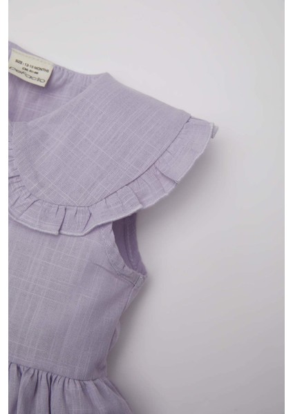 Kız Bebek Kısa Kollu Poplin Elbise D3475A524HS