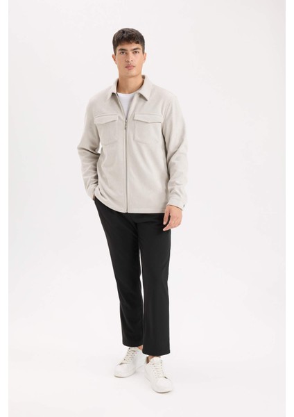 Regular Fit Polo Yaka Fitilli Kadife Gömlek Ceket D3380AX24AU
