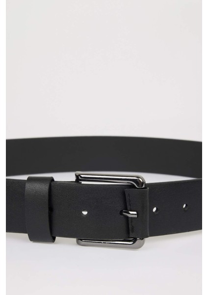 Erkek Suni Deri Jean Kemeri