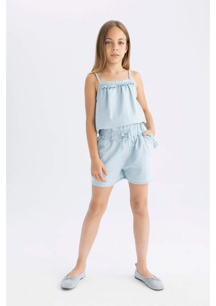 Kız Çocuk Askılı Kısa Tulum D3354A824HS