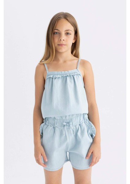 Kız Çocuk Askılı Kısa Tulum D3354A824HS