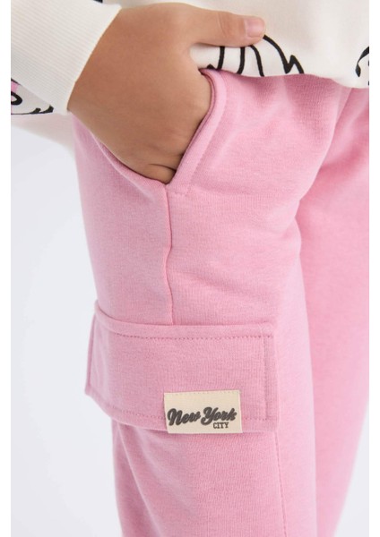 Kız Çocuk Kargo Cepli Beli Paçası Lastikli Jogger Eşofman Altı D2872A824WN