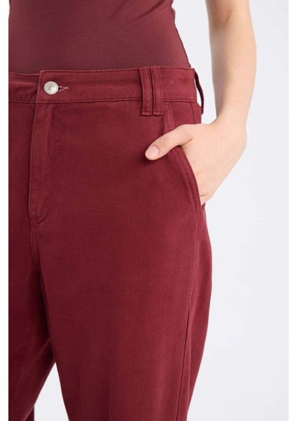 Straight Fit Gabardin Pantolon Kargo Cepli Normal Bel Düz Paça D3762AX24AU