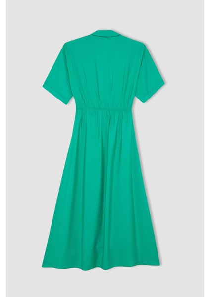 Regular Fit Gömlek Yaka Kısa Kollu Elbise D4055AXNS