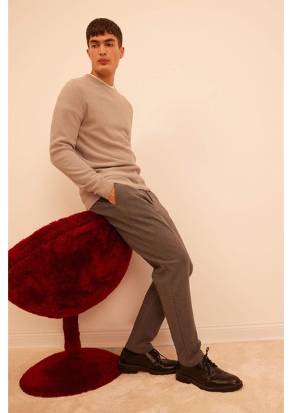 Kumaş Pantolon Tailored Regular Fit Basic Düz Cepli Düz Paça D3707AX24AU