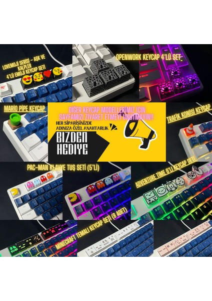 Ducky Keycap – Sevimli Sarı Ördek Klavye Tuşu 3D Baskı Dekoratif Tuş – Mekanik Klavye Uyumlu fırsatları