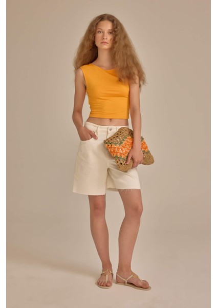 Fitted Kolsuz Basic Düz Tişört D3470AX24HS