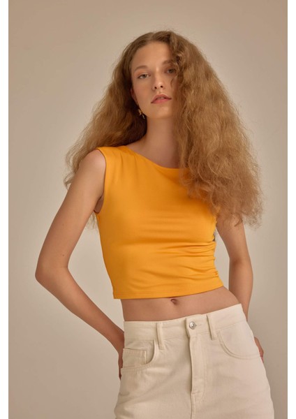 Fitted Kolsuz Basic Düz Tişört D3470AX24HS