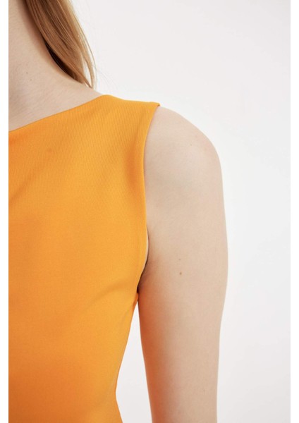 Fitted Kolsuz Basic Düz Tişört D3470AX24HS