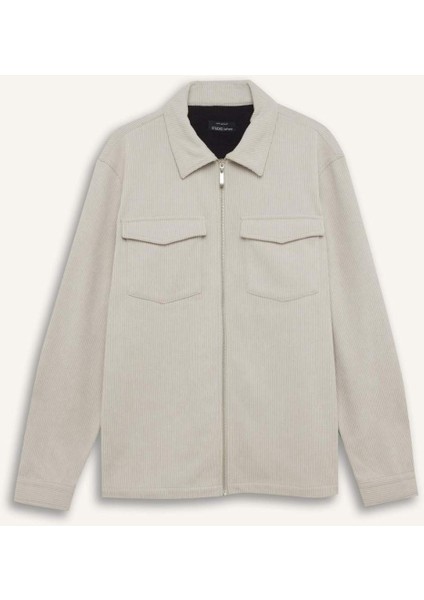 Regular Fit Polo Yaka Fitilli Kadife Gömlek Ceket D3380AX24AU