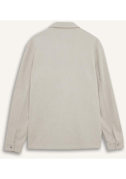 Regular Fit Polo Yaka Fitilli Kadife Gömlek Ceket D3380AX24AU