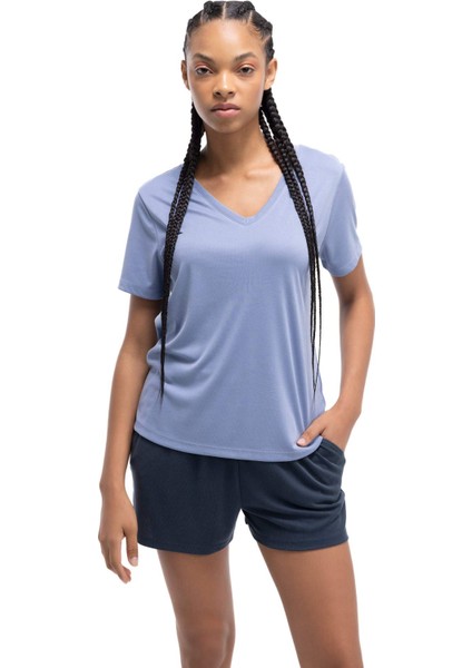 Fit Standart Fit V Yaka Sporcu Modal Kısa Kollu Tişört