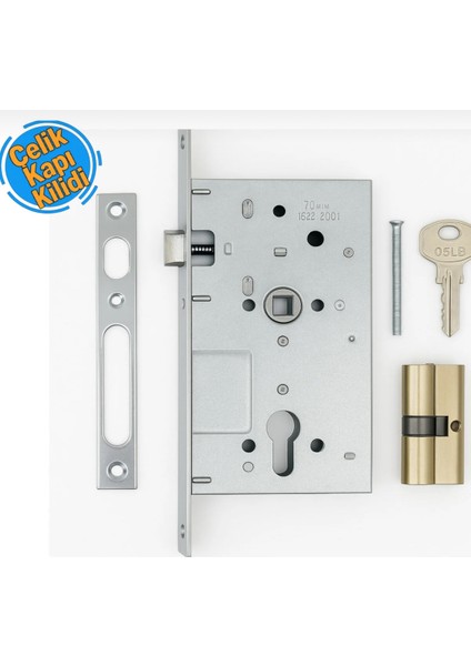 Silindirli Barelli Çelik Kapı Kilidi Alt