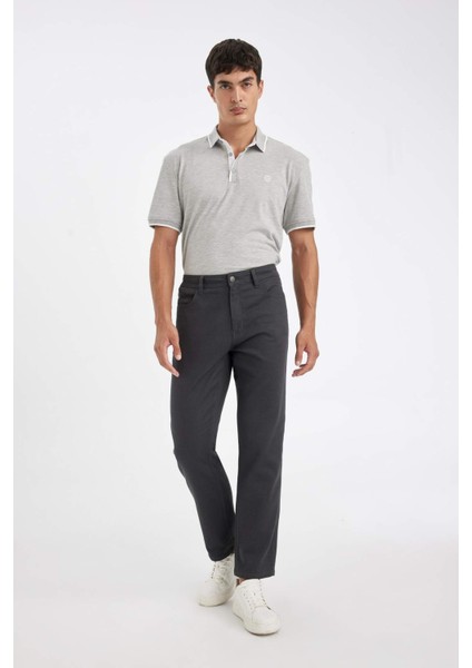 Regular Fit Normal Kesim Pantolon Düz Paça Cepli Basic Düz D1049AX24WN