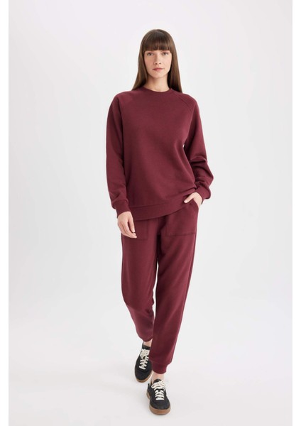 Regular Fit Jogger Eşofman Altı Basic Düz Beli Lastikli Bağcıklı Cepli V2699AZ24WN