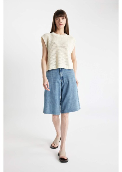 Relax Fit Bisiklet Yaka Triko Süveter D4266AX24SM