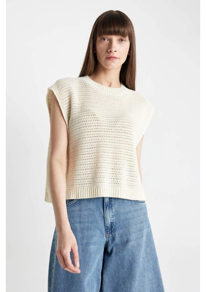 Relax Fit Bisiklet Yaka Triko Süveter D4266AX24SM