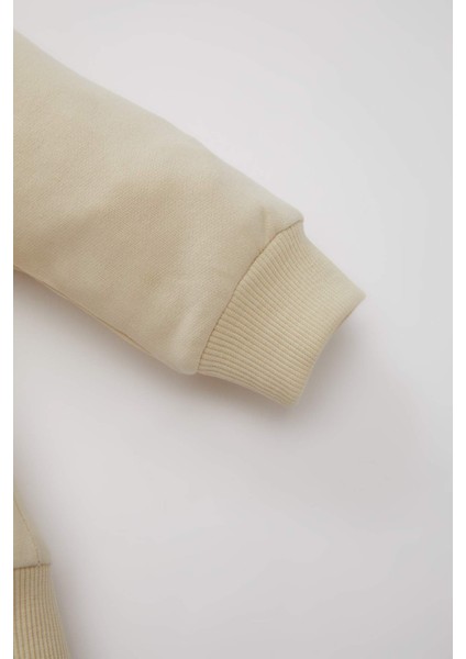 Erkek Bebek 2'li Takım Baskılı Sweatshirt Kargo Cepli Beli Lastikli Pantolon D3348A524AU