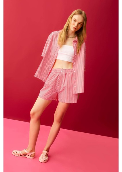 Regular Fit Normal Bel Kısa Paça Poplin Şort D3469AX24HS