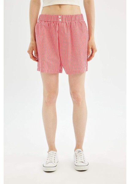 Regular Fit Normal Bel Kısa Paça Poplin Şort D3469AX24HS