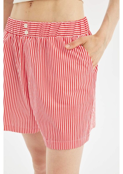 Regular Fit Normal Bel Kısa Paça Poplin Şort D3469AX24HS