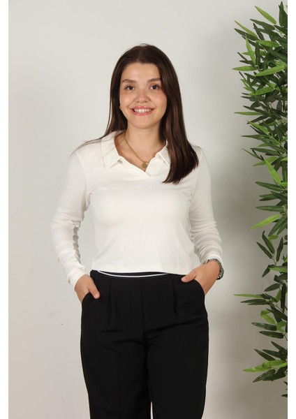 2652 Polo Yaka Ribana Bluz fiyatları