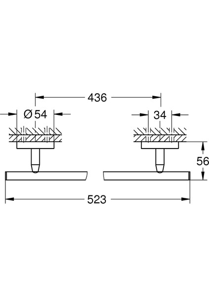 Start Cosmopolitan Quickfix Uzun Havluluk, 522 Mm, Duş/banyo Aksesuarları, Krom, 41166000 fırsatları