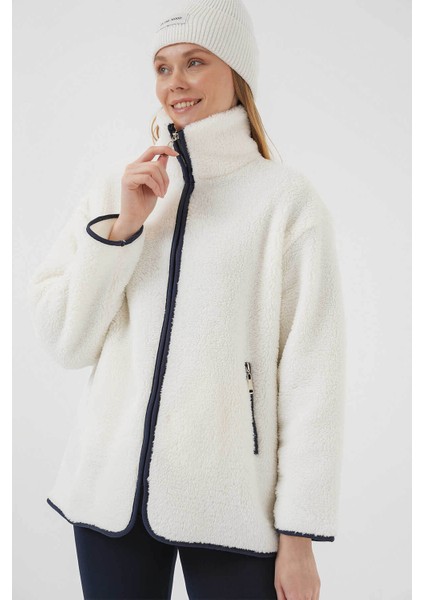 Peluş Ekru Kadın Mont 5211