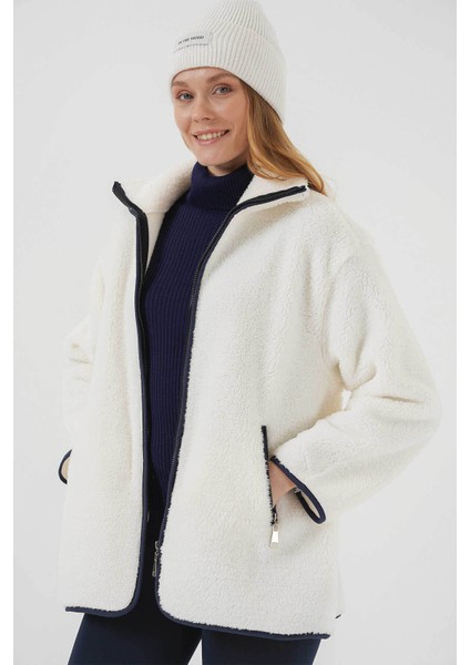 Peluş Ekru Kadın Mont 5211 modelleri