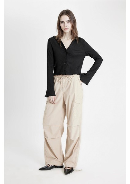 Coool Paraşüt Poplin Pantolon Basic Düz Cepli Beli Lastikli A6266AX24AU