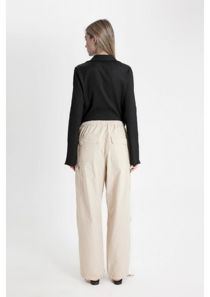 Coool Paraşüt Poplin Pantolon Basic Düz Cepli Beli Lastikli A6266AX24AU