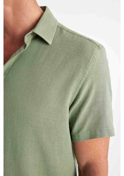 Regular Fit Yazlık Polo Yaka Pamuklu Kısa Kollu Gömlek D2924AX24SM