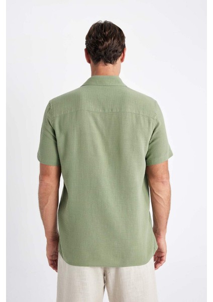 Regular Fit Yazlık Polo Yaka Pamuklu Kısa Kollu Gömlek D2924AX24SM