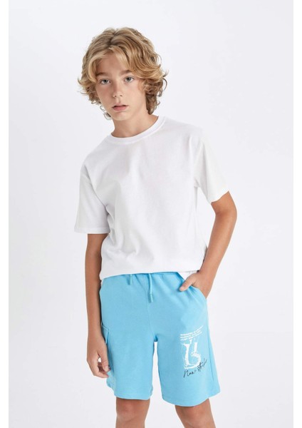 Erkek Çocuk Beli Lastikli Baskılı Şort