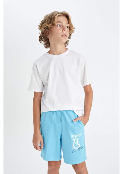 Erkek Çocuk Beli Lastikli Baskılı Şort