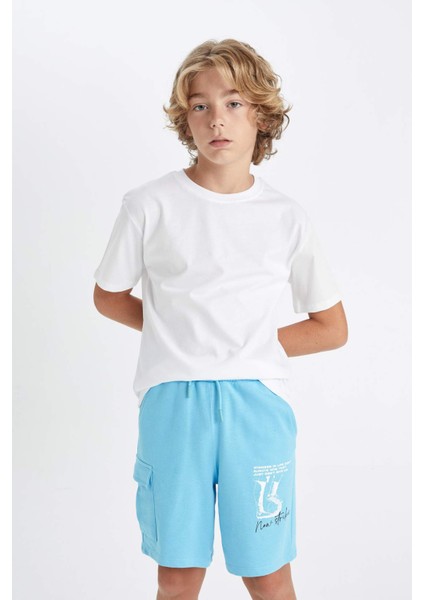 Erkek Çocuk Beli Lastikli Baskılı Şort