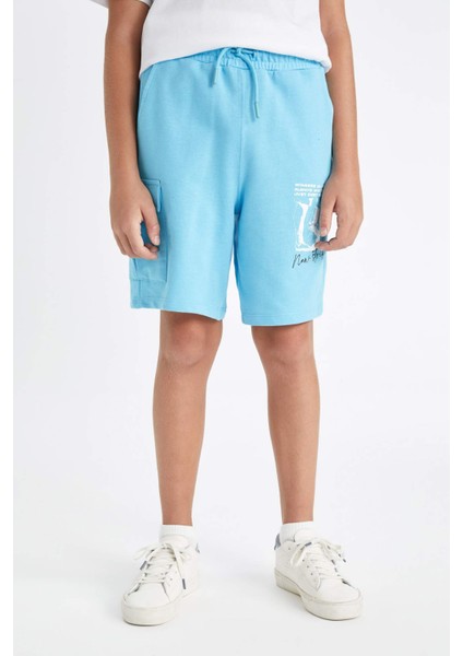 Erkek Çocuk Beli Lastikli Baskılı Şort