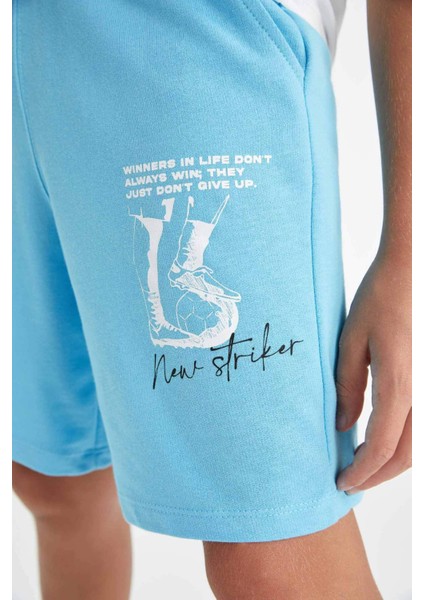 Erkek Çocuk Beli Lastikli Baskılı Şort