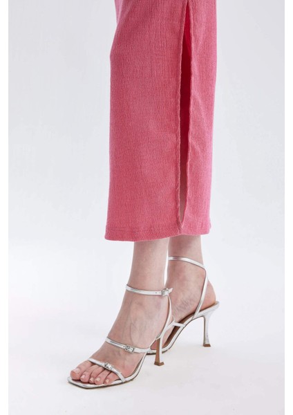 Bodycon Straplez Bürümcük Midi Abiye Elbise