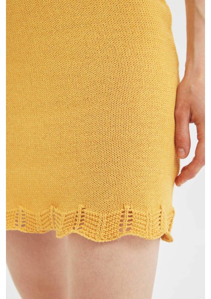 Coool Slim Fit Dar Kesim Kroşe Mini Etek D3583AX24HS