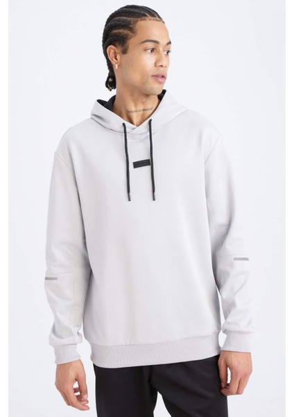 Fit Standart Fit Kapüşonlu Basic Düz Sporcu Sweatshirt D3736AX24WN