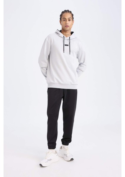 Fit Standart Fit Kapüşonlu Basic Düz Sporcu Sweatshirt D3736AX24WN